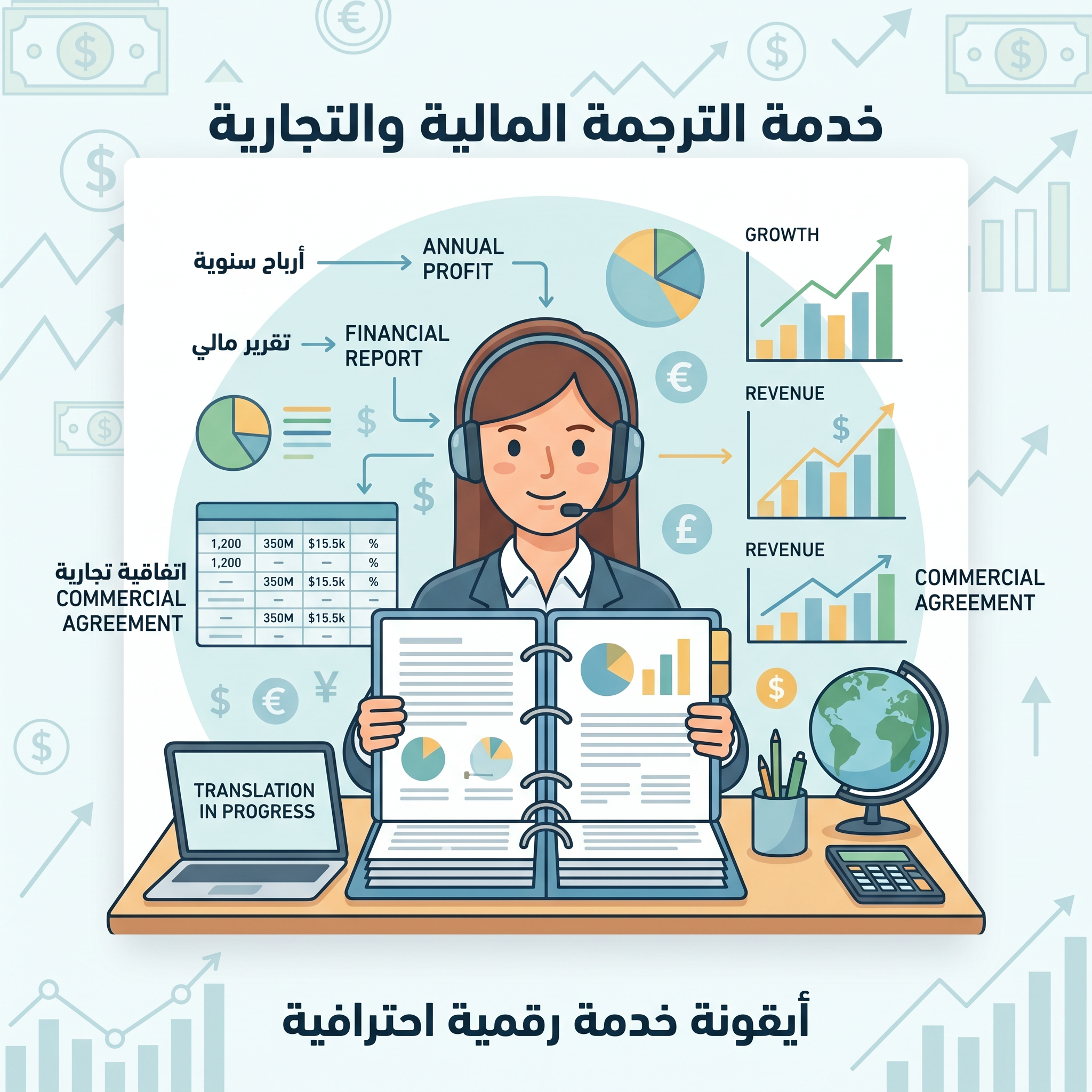 مكتب ترجمة مالية وتجارية