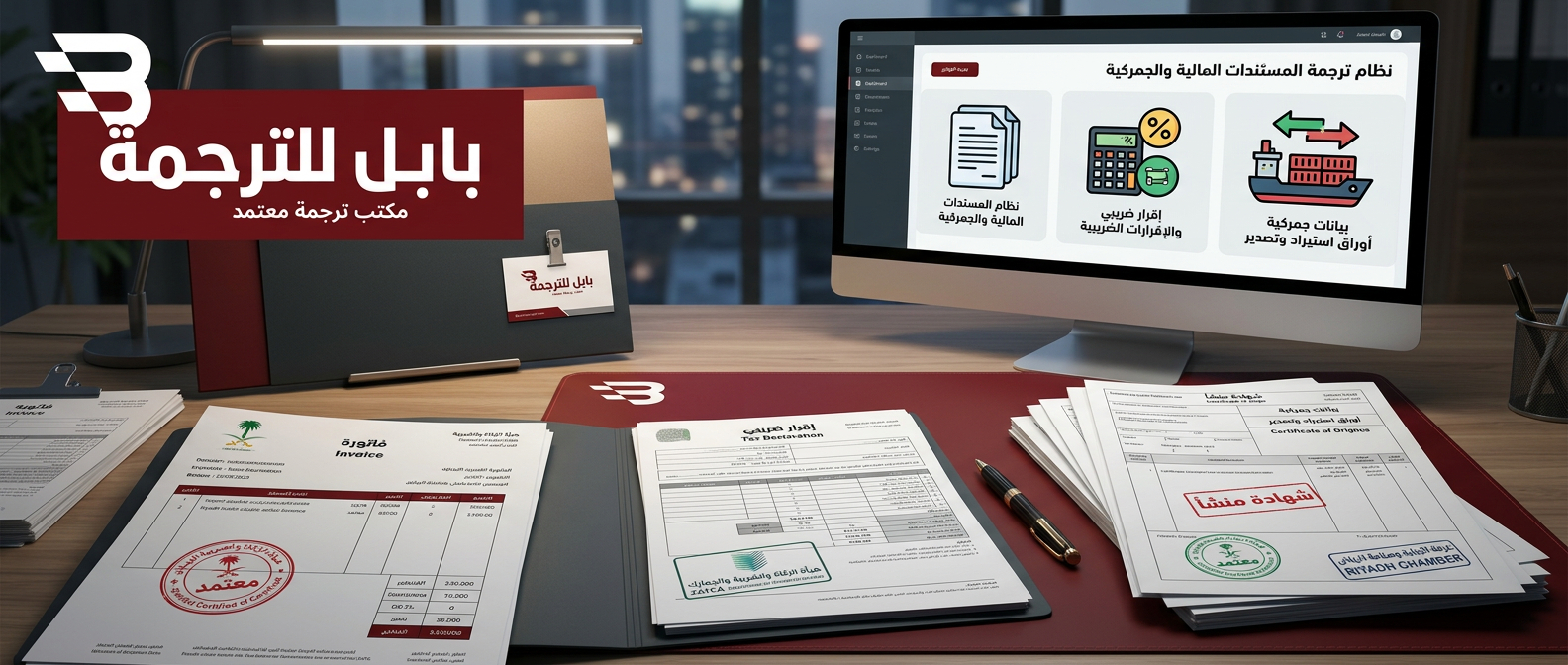 ترجمة الفواتير والإقرارات الضريبية والمستندات الجمركية